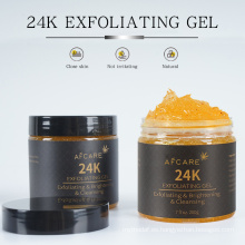Gel exfoliante de gel facial OEM Gel antienvejecimiento exfoliante iluminador de oro de 24 quilates Gel exfoliante facial